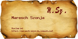 Maresch Szonja névjegykártya